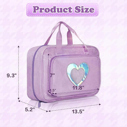 Carrying Case Compatible with Barbie Dolls 12-Inch, Storage Organizer with Handle Holds up to 6 Dolls,Multiple Pockets for Accessories,Toy Storage Box, lavender,Bag Only