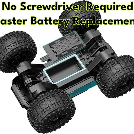 Threeking 1:14 Waterproof Monster Truck Toys RC Cars Speed-Adjustable Amphibious Remote Control Car Trucks with Lights 4WD All Terrain Off-Road Pickup Toy Gifts Presents