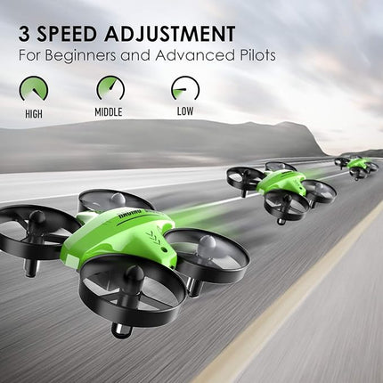 Mini Drone Easy to Fly Drone for Kids & Beginners, Indoor Outdoor Nano RC Helicopter Quadcopter with Auto Hovering, Headless Mode, Remote Control, Children's Day Gift for Boys Girls -Green