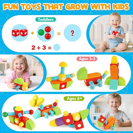 26 PCS Magnetic Foam Blocks for Kids, Large Magnetic Building Blocks for Toddlers 3+, Kids Bath Toys and Preschool STEM Educational Toys, Birthday for Boys & Girls 3 4 5 6+ Years Old