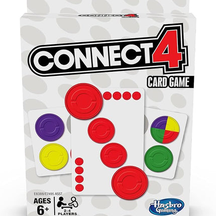 Hasbro Gaming Connect 4 Card Game for Kids, 2-4 Players 4-in-A-Row Game, Fun Summer Activities, Vacation Travel Essentials, Ages 8+