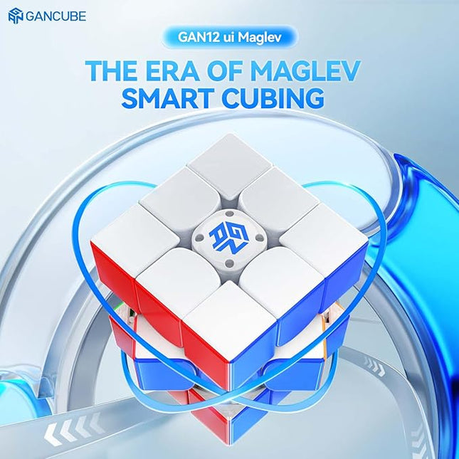 GAN 12 ui Maglev, Smart Speed Cube 3x3 with GAN PowerPod, Intelligent Magnetic Speedcube via Bluetooth Connected for Online Games/AI Training Puzzle Toys for Kids and Adults