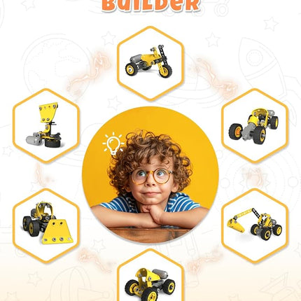 STEM Toys for 5-8 Year Old Boys, 10-in-1 Electric Toy Building Blocks for Kids Ages 4-8 Educational Construction Science Kit, Creative Activities for Boys 4-6, 8-10 Birthday & Holiday Idea Gift