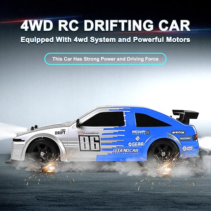 YUZ Remote Control Car Drift RC Car 1:16 Scale 2.4GHz Rechargeable Batterie Drifting Tires RC Cars18KM/H High Speed Racing with LED Lights Spray Racing Toy Cars for Adults Boys Kids Gift