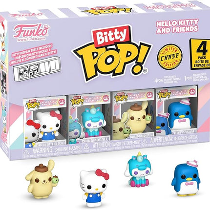 Funko Pop! Bitty: Sanrio - Hello Kitty (Classic), Cinnamoroll, Pompompurin, and A Surprise Mystery Mini Figure - 0.9 Inch (2.2 Cm) - Hello Kitty Collectable - Stackable Display Shelf Included