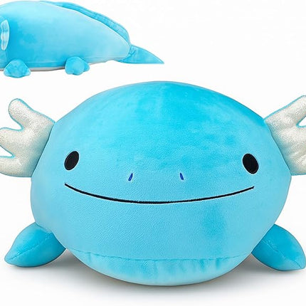 Pineapple Axolotl Plush Toy, 24" Axolotl Stuffed Animal Plushie, Giant Squish Toy, Cute Plushies Kawaii, Gifts for Kids, Girls, Boys, Toddlers (Blue)
