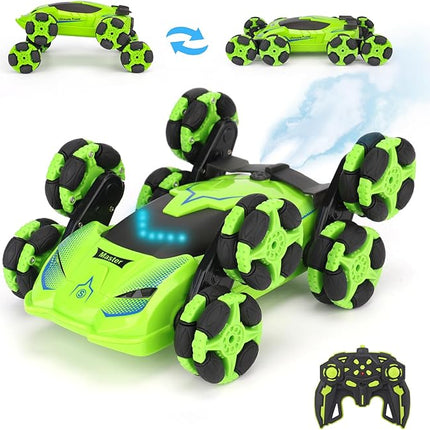 PREPOP 8WD Remote Control Stunt Cars Toys- Best Birthday Presents Gifts for Kids Age 6 7 8 9 10 11 12 Year Old Boys, 2.4Ghz Cool Transform RC Drift Cars with Music & Light