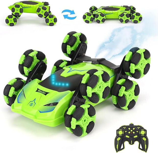 PREPOP 8WD Remote Control Stunt Cars Toys- Best Birthday Presents Gifts for Kids Age 6 7 8 9 10 11 12 Year Old Boys, 2.4Ghz Cool Transform RC Drift Cars with Music & Light