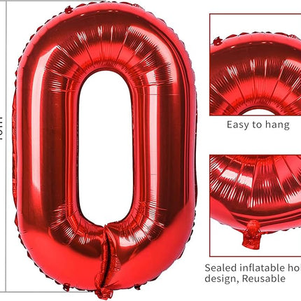 Smlpuame 40 inch Number Balloon 0-9 Red Large Number 29 Balloons,Digital Balloons for Birthday Party Celebration Decorations Supplies, Helium Foil Number Balloons for Wedding Anniversary
