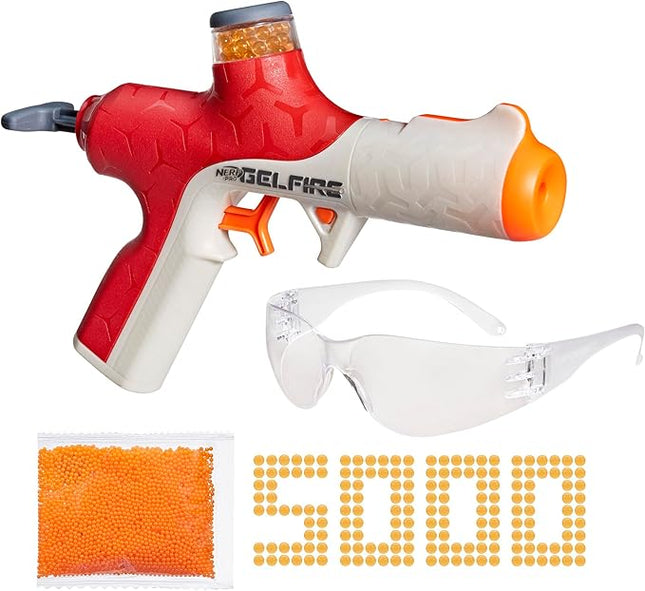 Nerf Pro Gelfire Twist Shot Blaster, 150 FPS, 5,000 Gelfire Rounds, T-Pull Priming, Integrated 80 Round Hopper, Eyewear, Ages 14+