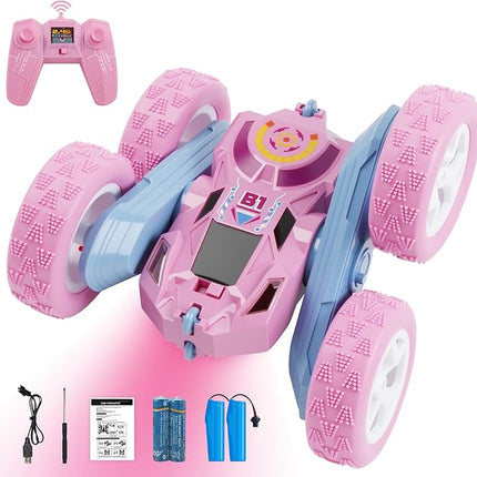 Remote Control Car, RC Cars Toys for Kids Ages 6-12, 2.4GHz RC Stunt Truck with 360° Double-Sided Flips, 4WD Off-Road Racing, Christmas Birthday Gifts for 3 4 5 6 7 5-7 6-8 8-10 Year Old Boys Girls