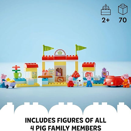 LEGO DUPLO Peppa Pig Supermarket Building Toy - Peppa Pig Toys for Girls & Boys, Ages 2+ Years - Gift for Christmas - Pretend Play Playset for Preschool - Learning & Education - 10434