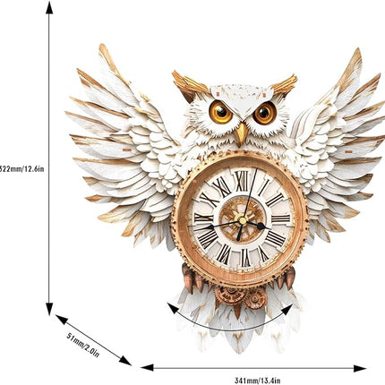 KAAYEE 3D Wooden Puzzles for Adults Snowy Owl Clock - Wall ‌‌Clock Puzzle Xmas Room Model Building Kit Creative Art Craft Gift Home Decor for DIY Enthusiasts, Brain Teaser Building Set Birthday Gifts