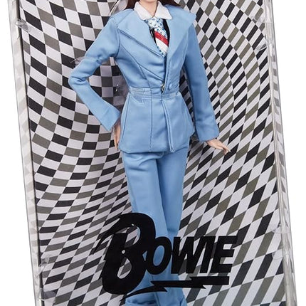 Barbie Signature David Bowie Doll (11.5-in, Red Hair) Posable, Wearing Blue Suit, with Doll Stand and Certificate of Authenticity, Gift for Collectors