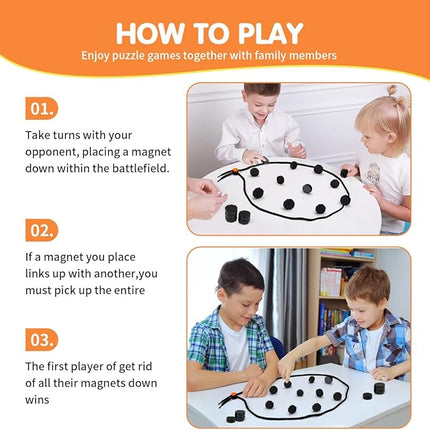 2025 New Magnetic Chess Game Set with 20 Stones & Rope – Portable Multiplayer Magnet Board Game, Fun Strategy Puzzle for Kids & Adults, Family Party Travel Cluster Game, Ideal Gift for All Ages