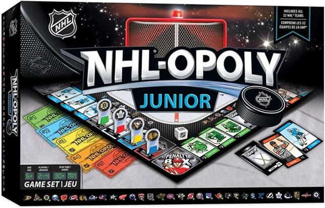 MasterPieces Kids & Family Board Games - NHL League Opoly Jr. - Officially Licensed Board Games for Kids, & Family