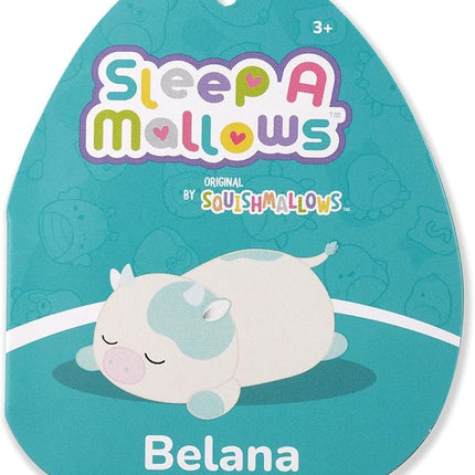 Squishmallows Original 12in Belana The Aqua Cow Sleepamallows – Official Jazwares Plush (Medium-Sized)