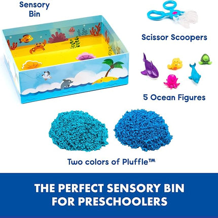 Educational Insights Pluffle® Ocean Sensory Set with 2 Colors of Pluffle, 9 Piece Set, Ages 3+