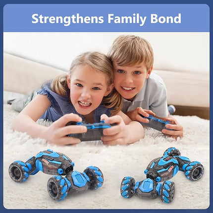 Gesture Sensing RC Stunt Car for Boys, Remote Control Toys for Kids Age 5-7, 6-8, 9 10 11 12+ Years Old Birthday Gifts, 2.4GHz Hand Controlled RC Drift Car with Light & Music, Double-Sided Driving