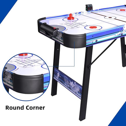 Air Hockey Table Foldable 4ft Powered Hockey Game Table 48 inch Indoor Electric Hockey Table w/2 Pucks, 2 Pushers,Shuffleboard,Bowling,Powerful 12V Motor for Adults and Kids