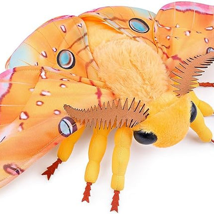 Head Hawkmoth Plush, Simulation Hawkmoth Stuffed Animals -10 inches, Moth Plushie Model Collction, for Moth Lovers, Kids, Yellow, M