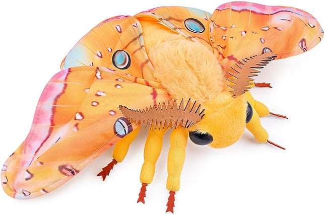 Giant Head Hawkmoth Plush, Simulation Hawkmoth Stuffed Animals -26 inches, Moth Plushie Model Collction, for Moth Lovers, Kids, Yellow，L