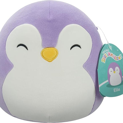 Squishmallows Original 7.5-Inch - Elle The Purple Penguin with Closed Eyes and White Belly