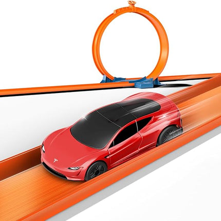 Hot Wheels Toy Car RC Tesla Roadster in 1:64 Scale, Remote-Control Vehicle with Controller & USB Cable, Works On & Off Track