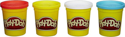 Hasbro Play-Doh For Modeling 4-Pack of Colors 16 Ounce Total - Red, Yellow, White and Blue