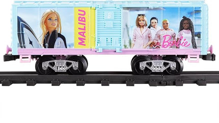 Lionel Mattel Barbie Battery O Gauge Toy Train Set with Remote, Locomotive, Train Cars, & Track with Authentic Train Sounds, Lights, & Water Vapor Smoke Effects for Kids 4+