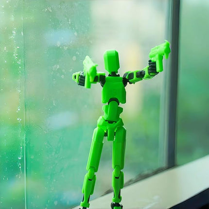 T13 Action Figure Assembly Completed, Upgraded 3D Printed T13 Action Figure, The Dummy 13 is Very Suitable for Office Desks and Birthday Cake Decorations (Green)