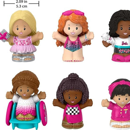 Fisher-Price Little People Barbie Toddler Toys Figure 6 Pack for Preschool Pretend Play Ages 18+ Months