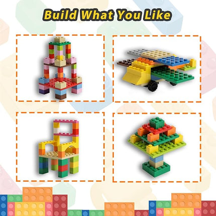 150 Pieces Classic Building Baseplate, 12 Sizes Small Base Plates, Compatible with All Major Brands Building Blocks, 12 Colors