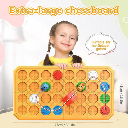 STEM Logic Road Builder Toys: Board Games Toys for 5 Year Old Kids Montessori Brain Teaser Puzzles Educational Learning Activities Toy for Kid Ages 3 4 6-8 12 Boys Girls Gifts (Orange, 62PCS)