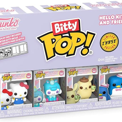 Funko Pop! Bitty: Sanrio - Hello Kitty (Classic), Cinnamoroll, Pompompurin, and A Surprise Mystery Mini Figure - 0.9 Inch (2.2 Cm) - Hello Kitty Collectable - Stackable Display Shelf Included