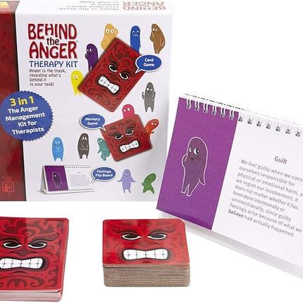 Behind the Anger Therapy Kit | Counseling Tools & Anger Management for Kids & Teens | CBT Games & Therapy Board Games for Emotional Regulation | for Therapists, Counselors & Teachers