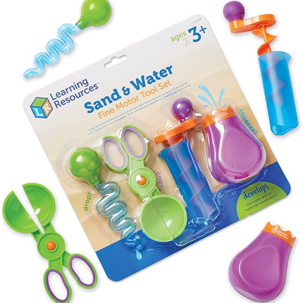 Learning Resources Sand & Water Fine Motor Set - Fidget Toys, Water Bin Play, Toddler Daycare Essentials Games Tools, Homeschool and Preschool, Montessori for Kids, Gifts for Boys and Girls