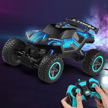 Remote Control Truck, 28cm Remote Control Car Off-Road for Boy with Spray & Light for Kids Age 4-7 8-12, 2.4Ghz All Terrain Electric RC Car Toy Gifts for Kids