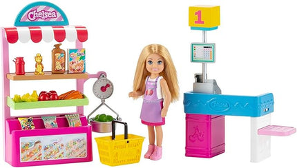 Barbie Chelsea Can Be Doll & Snack Stand Playset with 15+ Accessories Including Snack Stand, Register & Shopping Basket, Blond Doll