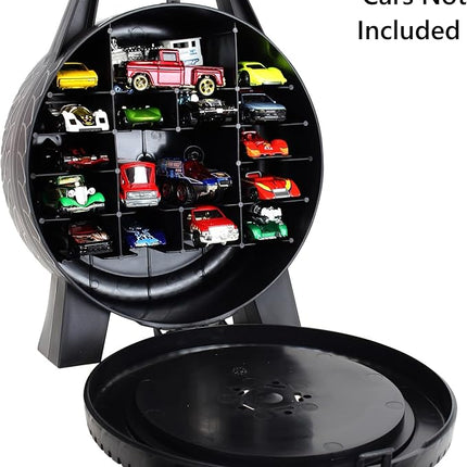 Mattel: Hot Wheels 30 Car Case - Wheel-Shaped Organizer, Storage Accessory, Holds 1:64 Scale Die-Cast Toy Vehicles, Play-Display, Officially Licensed Amazon Exclusive