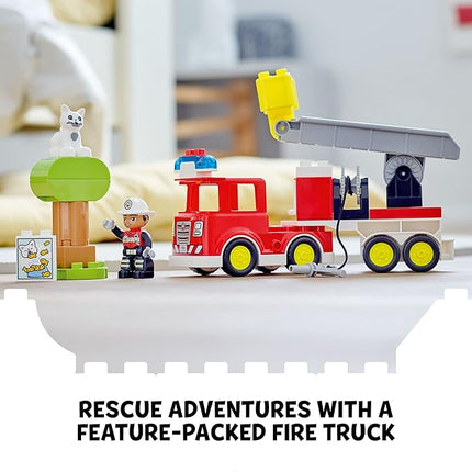 LEGO DUPLO Town Fire Truck 10969 Building Toy Set for Toddlers, Preschool Boys and Girls Ages 2-5 (21 Pieces)