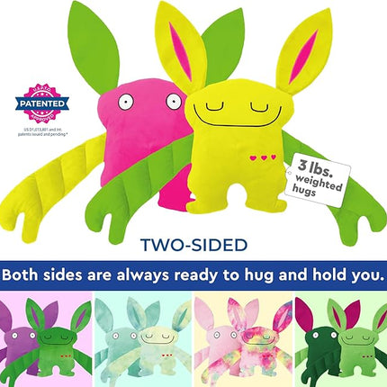 Bumpas Weighted Plush Toy – Machine Washable Calming Stuffed Animal for Kids – Arms and Body are Weighted to Give a Realistic Hug – Soft Companion for Playtime, Naptime & Travel (Doodles)