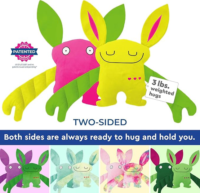 Bumpas Weighted Plush Toy – Machine Washable Calming Stuffed Animal for Kids – Arms and Body are Weighted to Give a Realistic Hug – Soft Companion for Playtime, Naptime & Travel (Doodles)