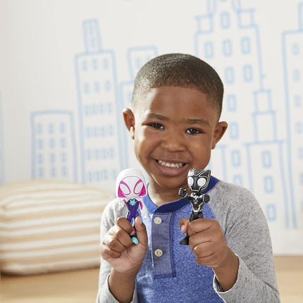 Spidey and His Amazing Friends Hero Reveal 2-Pack, Marvel Action-Figures, Mask-Flip Feature, Ghost-Spider and Black Panther, 3+ Years