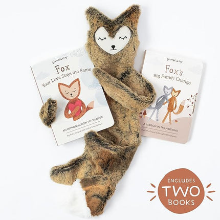 Slumberkins Fox Snuggler & 2 Board Books Complete Set Bundle | Supports Changes, Coping Skills & Transitions | Social Emotional Development | Gift Set (Fox Snuggler Plush + 2 Board Books)