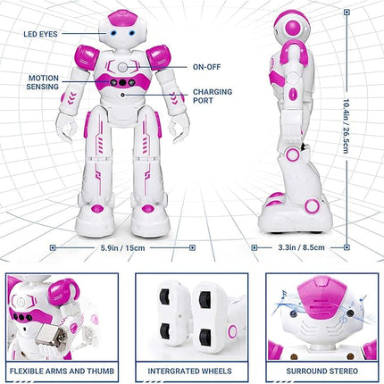 KingsDragon RC Robot Toys for Kids, Gesture & Sensing Programmable Remote Control Smart Robot for Age 3 4 5 6 7 8 Year Old Boys Girls Birthday Gift Present