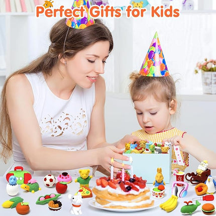 120 Pack Animal Pencil Erasers for Kids, 3D Mini Puzzle Take Apart Erasers, Desk Pets & Treasure Box Toys, Bulk Party Favors, Classroom Prizes, School Supplies, Gift for Boys & Girls
