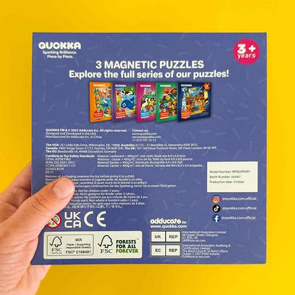 QUOKKA Magnetic Toddler Puzzles Ages 2-4 – 20 Pieces Kids Puzzles Ages 3-5 – Travel Games and Toys for Kids 4-6 Girls – Car Airplane Road Trip Activities with Unicorn, Princesses, Fairies and Mermaids