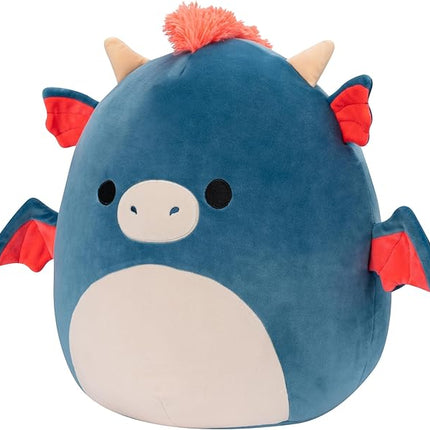 Squishmallows Original 14-Inch Carin Blue Dragon with Orange Mane - Large Ultrasoft Official Jazwares Plush