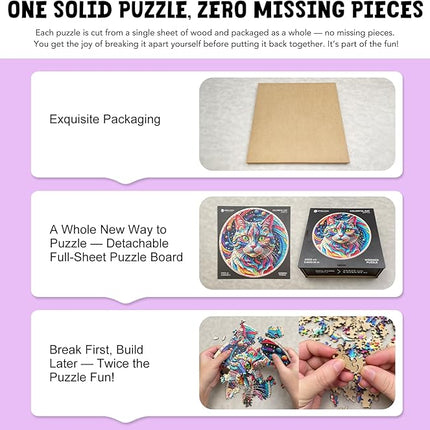 Wooden Puzzle for Adults – Unique Sea Turtle-Shaped Jigsaw, Ocean Animal Design Brain Teaser for Kid & Teen 220 Pieces, 10"x10", Ships as Whole Puzzle Board, Gift-Ready Box, Fun Family Game,